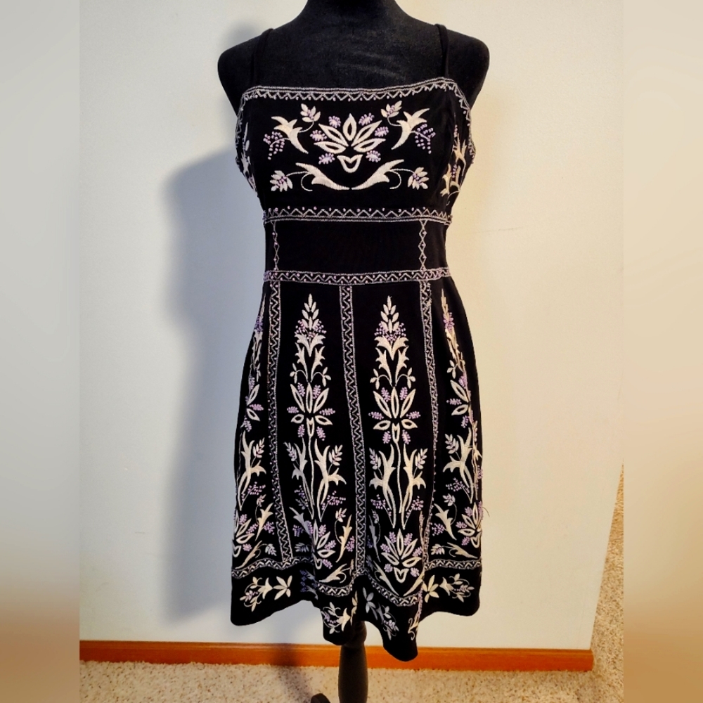 INC Black Beautiful Embroidered and Beaded Dress - Medium